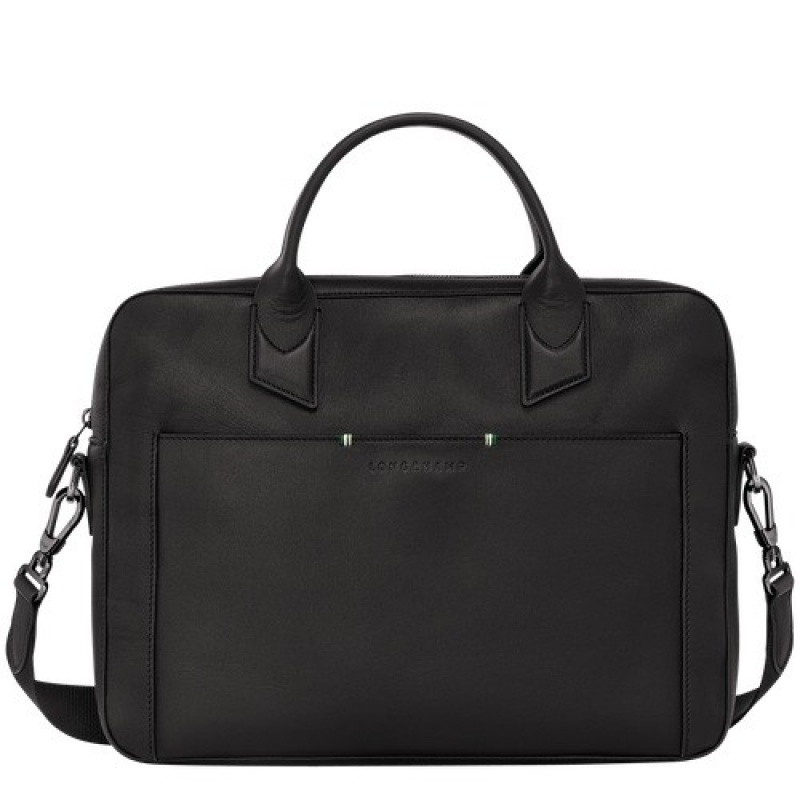 Black Longchamp Sur Seine Briefcase | SN-LCMP49040