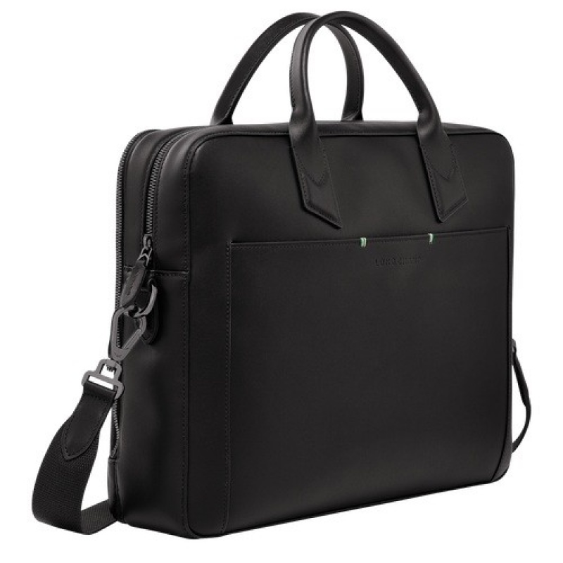 Black Longchamp Sur Seine M Briefcase | SN-LCMP49038