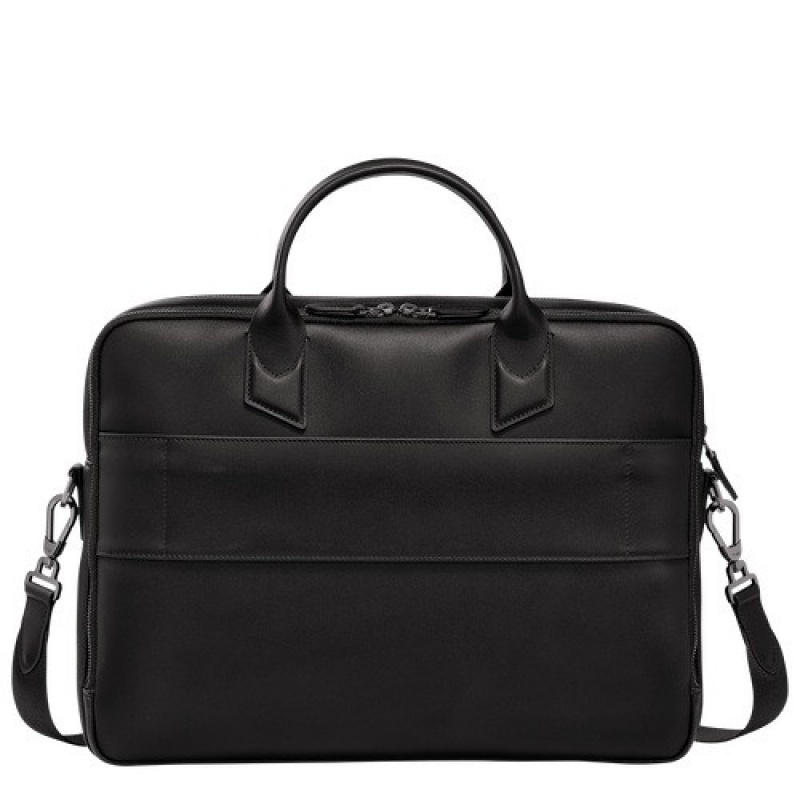 Black Longchamp Sur Seine M Briefcase | SN-LCMP49038