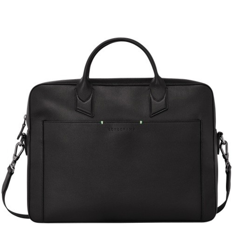 Black Longchamp Sur Seine M Briefcase | SN-LCMP49038