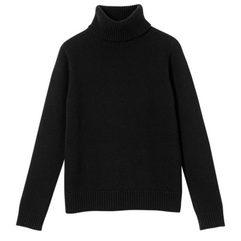 Black Longchamp Turtleneck Sweater | SN-LCMP48782