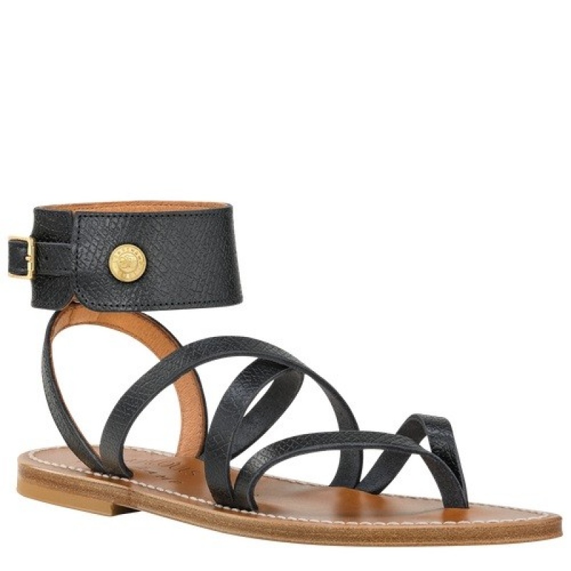 Black Longchamp X K.Jacques Sandals | SN-LCMP48835