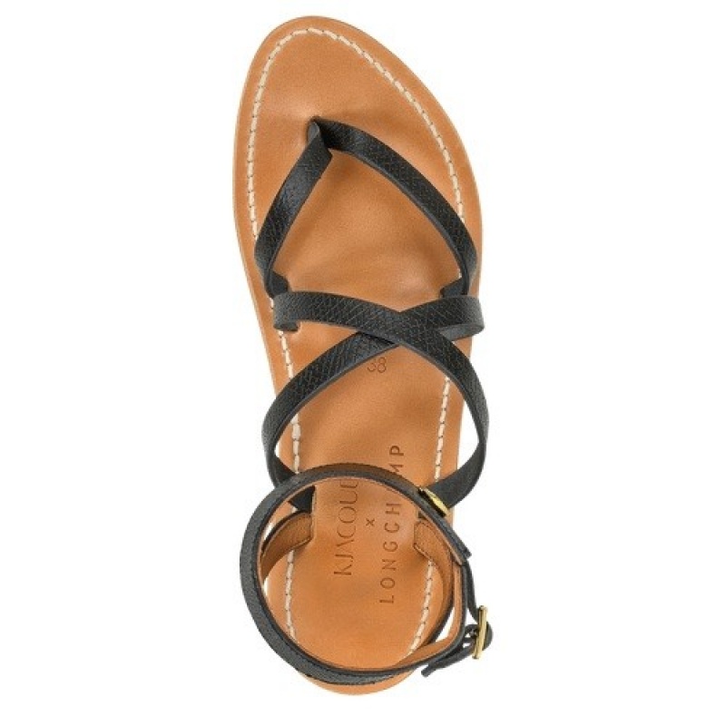 Black Longchamp X K.Jacques Sandals | SN-LCMP48835