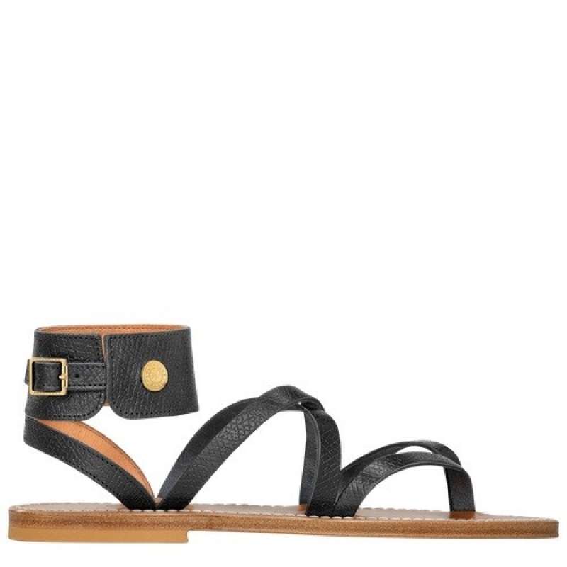 Black Longchamp X K.Jacques Sandals | SN-LCMP48835