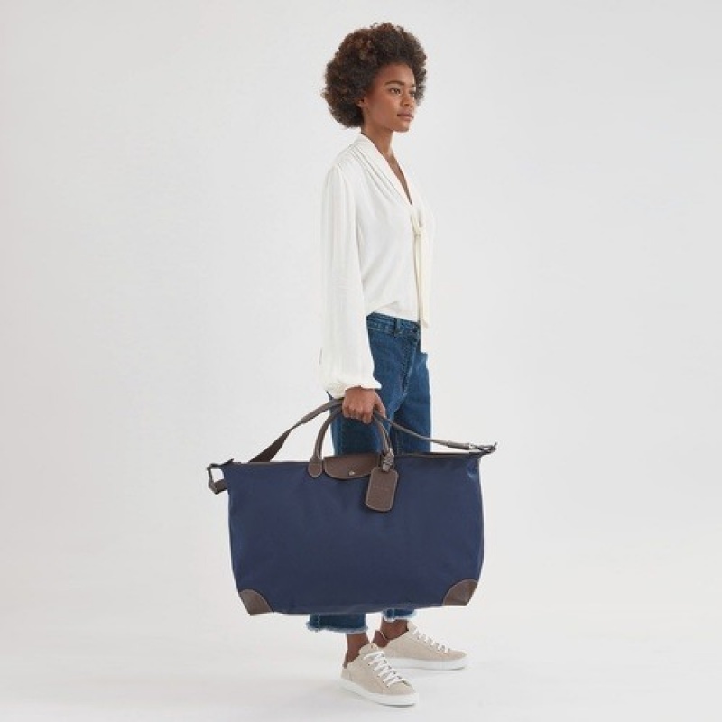 Blue Longchamp Boxford M Travel Bag | SN-LCMP49329