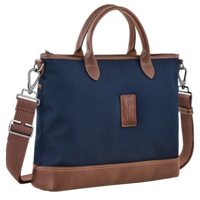 Blue Longchamp Boxford S Briefcase | SN-LCMP48169