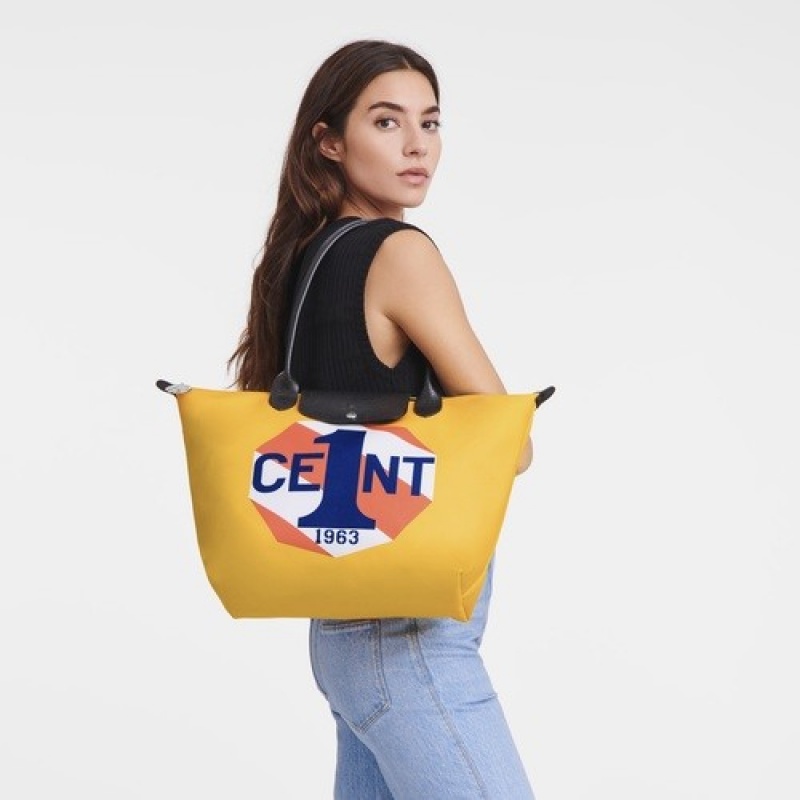 Blue Longchamp X Robert Indiana L Tote Bag | SN-LCMP47963