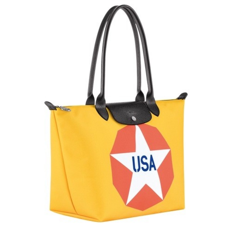 Blue Longchamp X Robert Indiana L Tote Bag | SN-LCMP47963