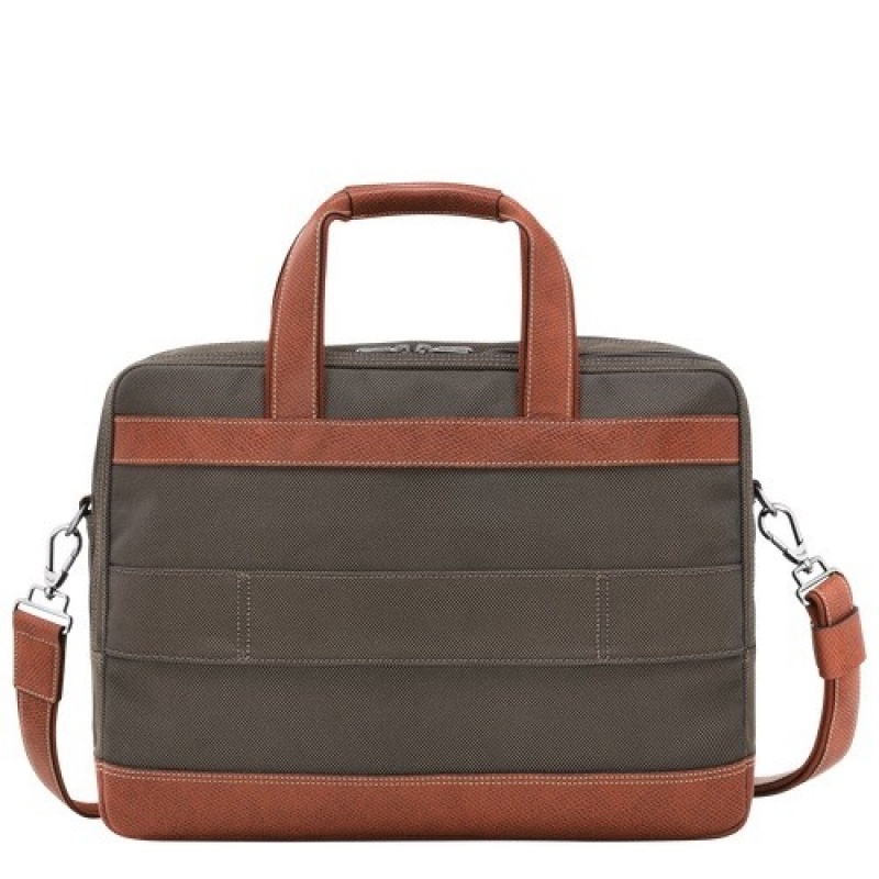 Brown Longchamp Boxford L Briefcase | SN-LCMP49029