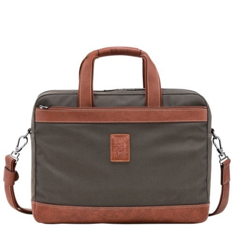 Brown Longchamp Boxford L Briefcase | SN-LCMP49029