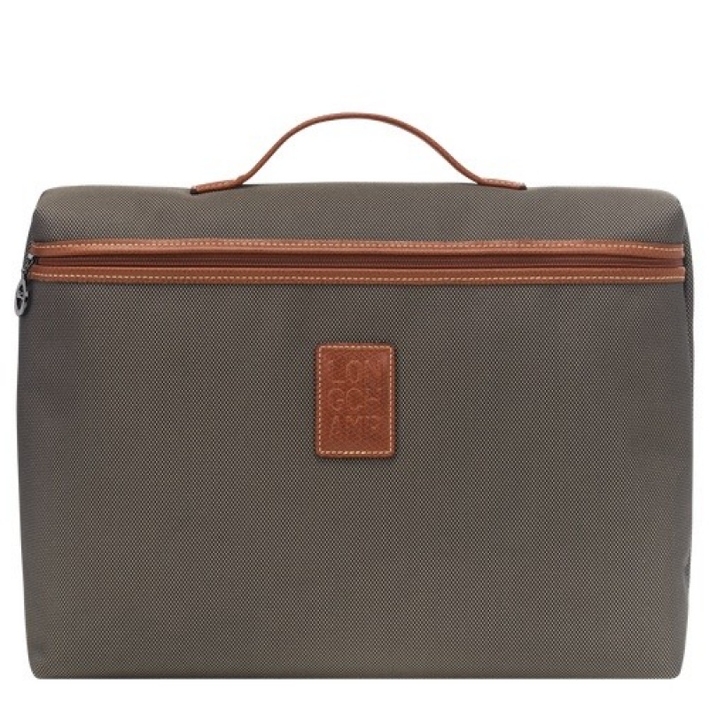 Brown Longchamp Boxford S Briefcase | SN-LCMP49026