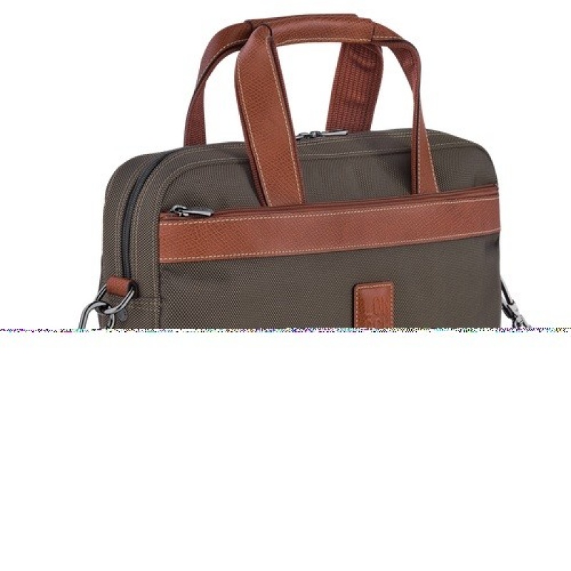 Brown Longchamp Boxford S Briefcase | SN-LCMP49032