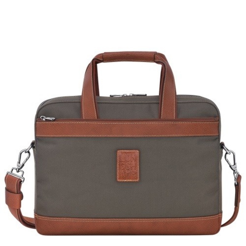 Brown Longchamp Boxford S Briefcase | SN-LCMP49032