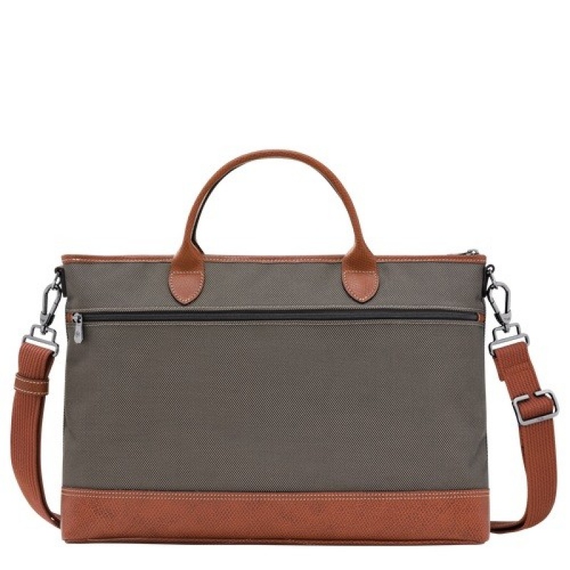 Brown Longchamp Boxford S Briefcase | SN-LCMP49035