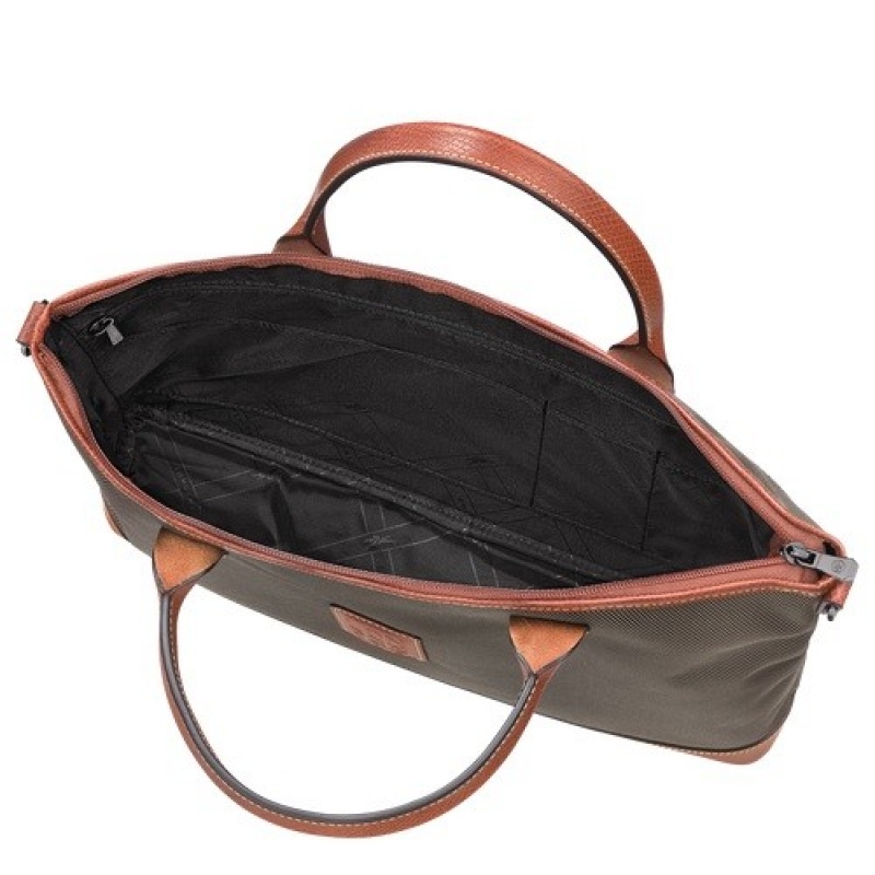 Brown Longchamp Boxford S Briefcase | SN-LCMP48170