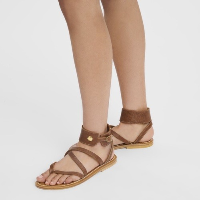 Brown Longchamp X K.Jacques Sandals | SN-LCMP48834