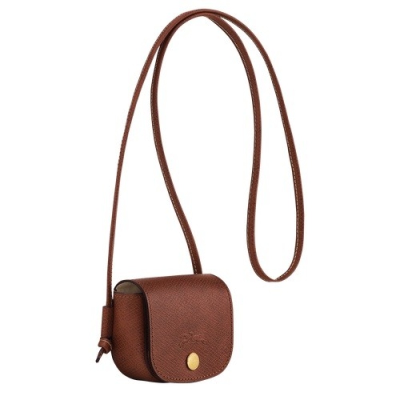 Brown Longchamp éPure Coin Purse With Leather Lace | SN-LCMP48362