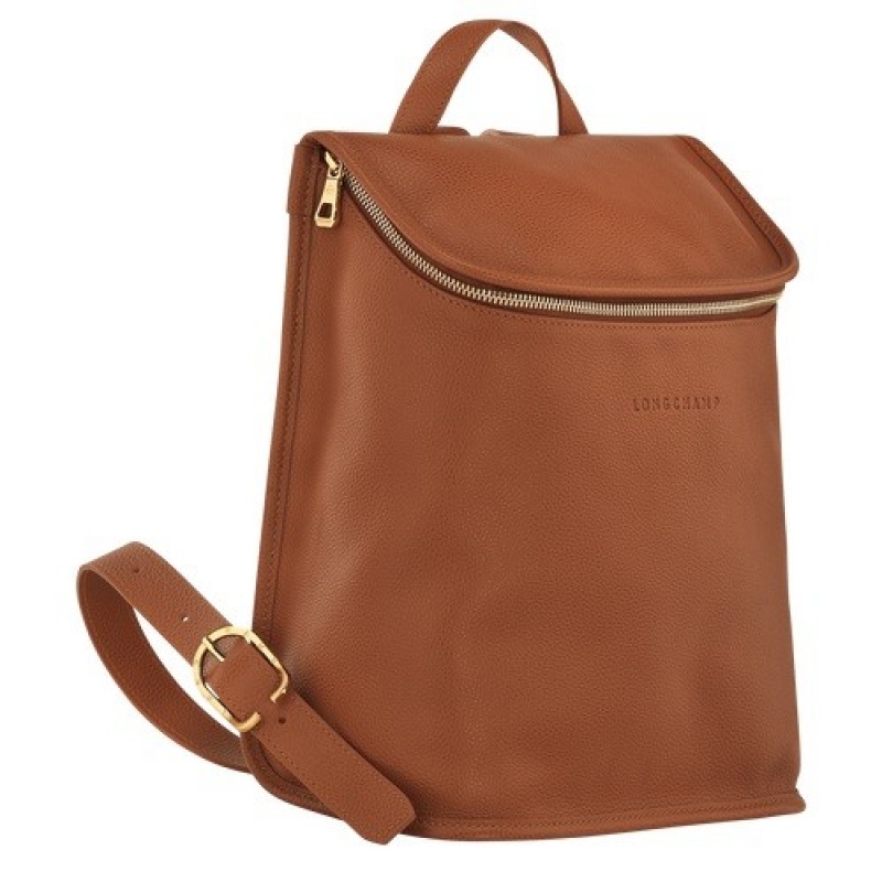 Caramel Longchamp Le Foulonné Backpack | SN-LCMP48126