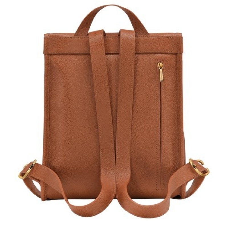 Caramel Longchamp Le Foulonné Backpack | SN-LCMP48126