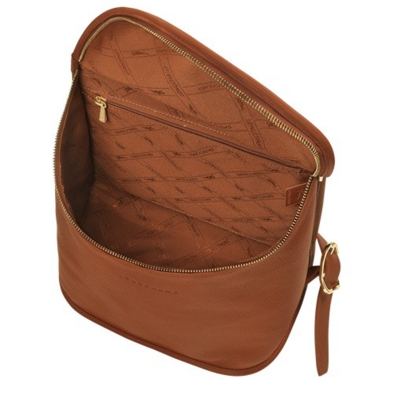 Caramel Longchamp Le Foulonné Backpack | SN-LCMP48126