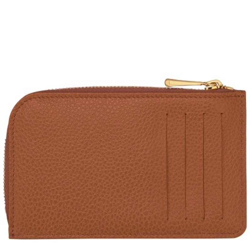 Caramel Longchamp Le Foulonné Card Holder | SN-LCMP49255