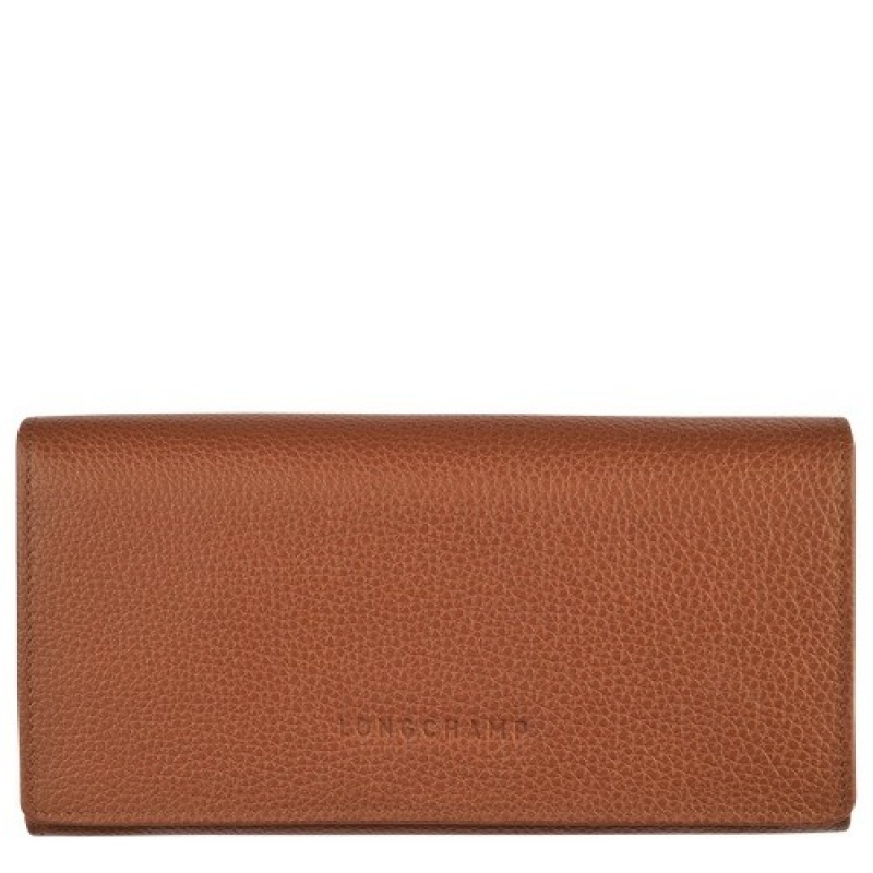 Caramel Longchamp Le Foulonné Continental Wallet | SN-LCMP48265