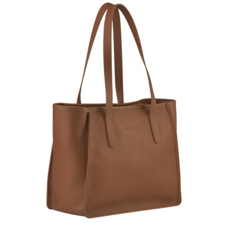 Caramel Longchamp Le Foulonné L Tote Bag | SN-LCMP47989