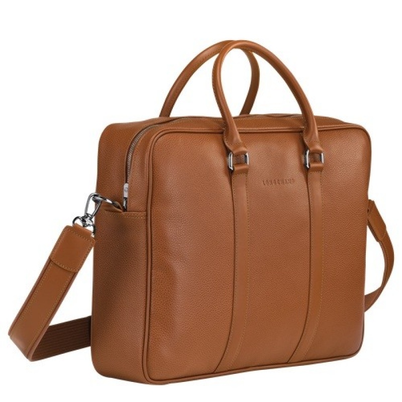 Caramel Longchamp Le Foulonné M Briefcase | SN-LCMP49044