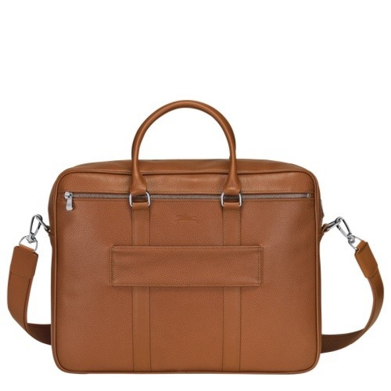 Caramel Longchamp Le Foulonné M Briefcase | SN-LCMP49044