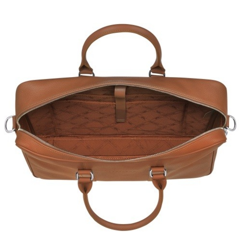 Caramel Longchamp Le Foulonné M Briefcase | SN-LCMP49044