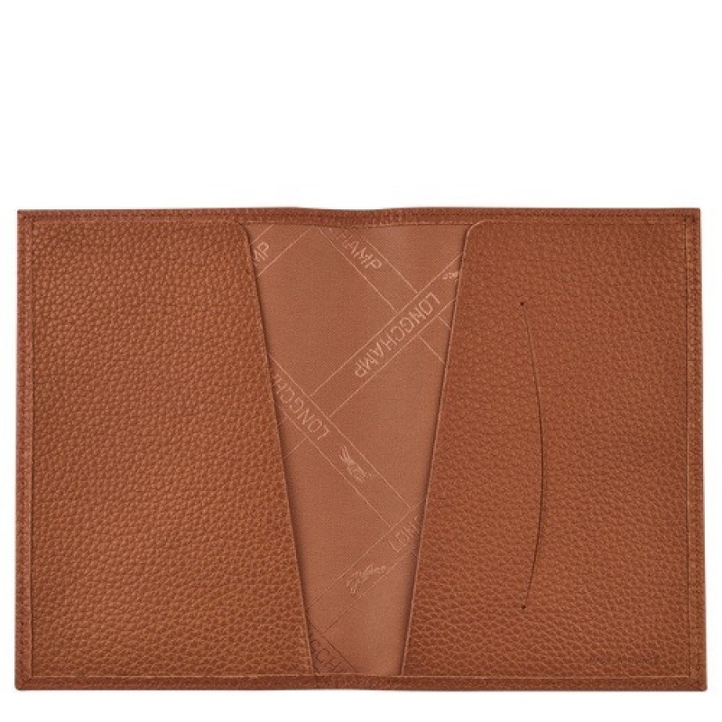 Caramel Longchamp Le Foulonné Passport Cover | SN-LCMP49421