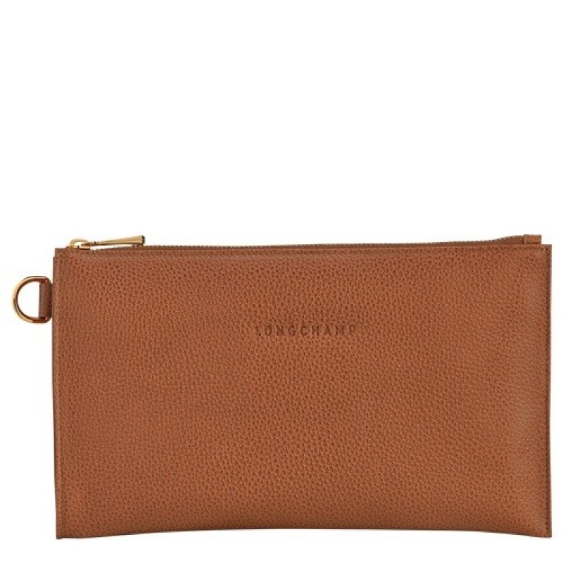 Caramel Longchamp Le Foulonné Pouch | SN-LCMP48407