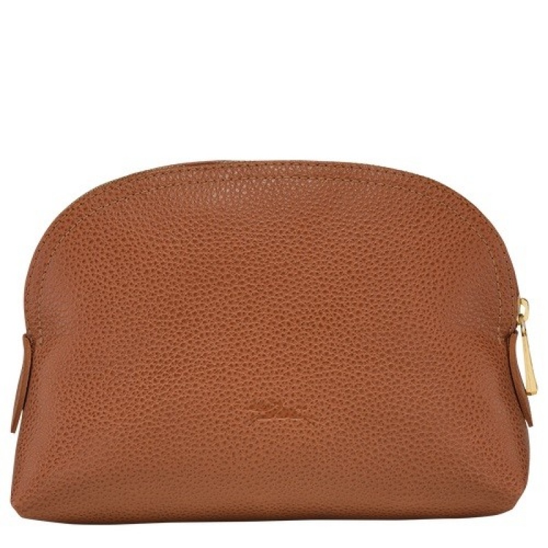 Caramel Longchamp Le Foulonné Pouch | SN-LCMP48411