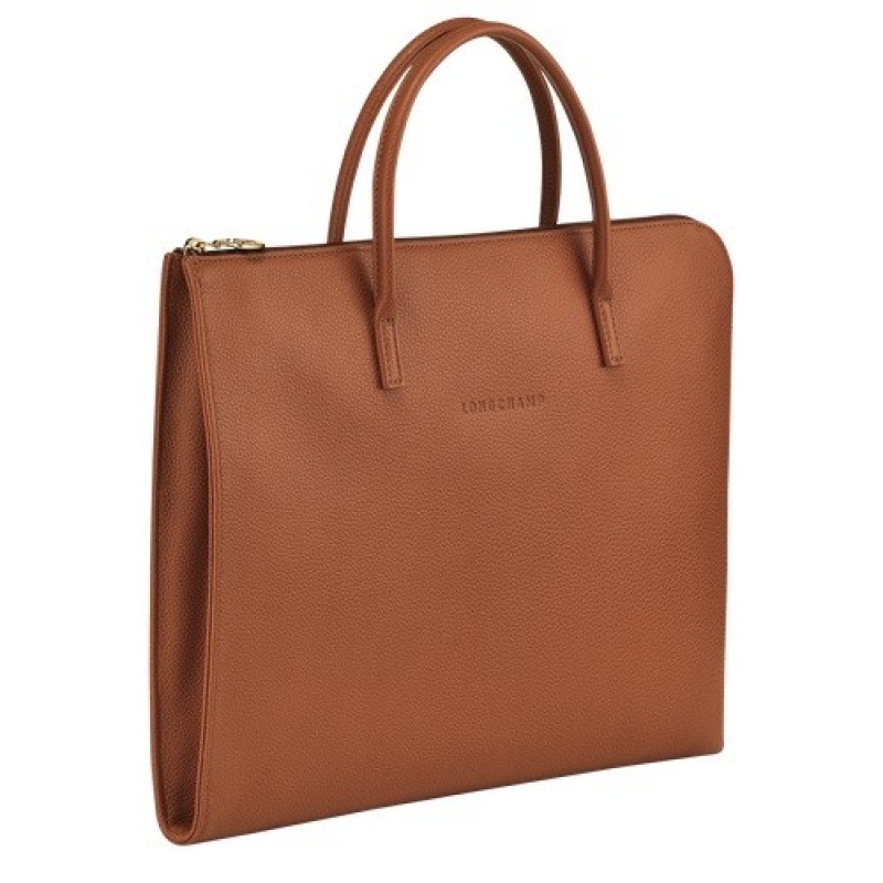 Caramel Longchamp Le Foulonné S Briefcase | SN-LCMP49056