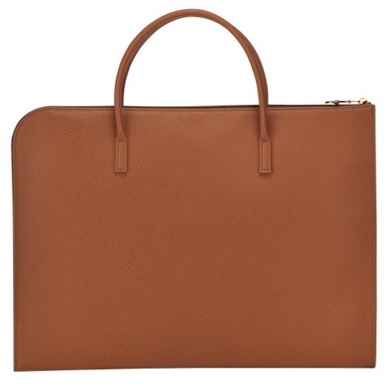 Caramel Longchamp Le Foulonné S Briefcase | SN-LCMP49056