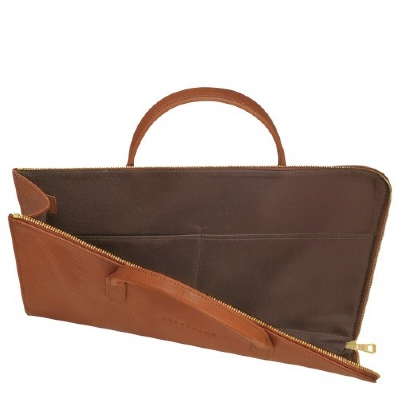 Caramel Longchamp Le Foulonné S Briefcase | SN-LCMP49056