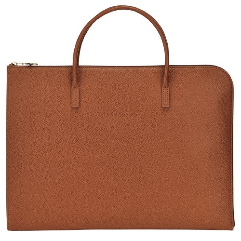 Caramel Longchamp Le Foulonné S Briefcase | SN-LCMP49056