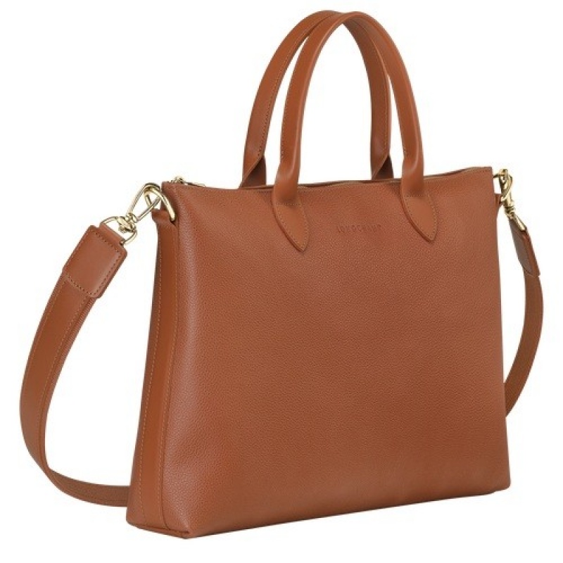 Caramel Longchamp Le Foulonné S Briefcase | SN-LCMP49061