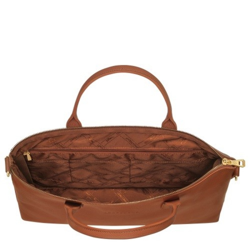 Caramel Longchamp Le Foulonné S Briefcase | SN-LCMP49061