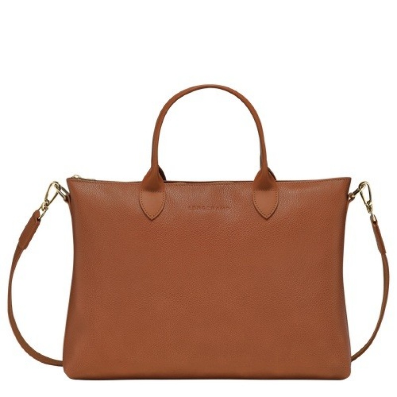 Caramel Longchamp Le Foulonné S Briefcase | SN-LCMP49061