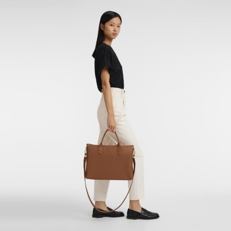 Caramel Longchamp Le Foulonné S Briefcase | SN-LCMP48185