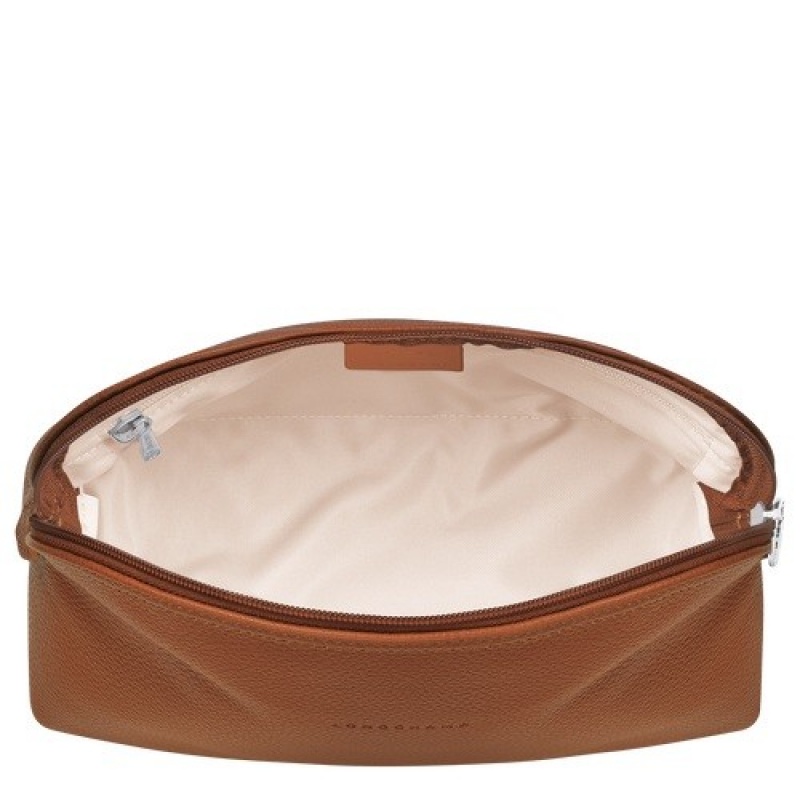 Caramel Longchamp Le Foulonné Toiletry Case | SN-LCMP49387