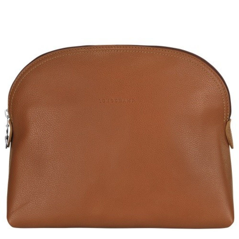 Caramel Longchamp Le Foulonné Toiletry Case | SN-LCMP49387