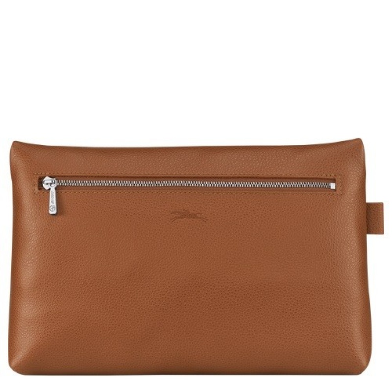 Caramel Longchamp Le Foulonné Toiletry Case | SN-LCMP49393