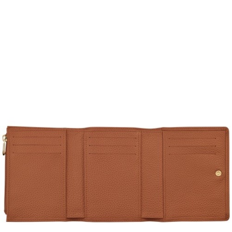 Caramel Longchamp Le Foulonné Wallet | SN-LCMP49228