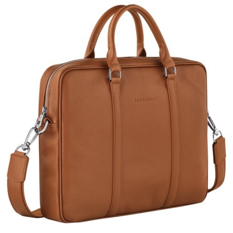 Caramel Longchamp Le Foulonné Xs Briefcase | SN-LCMP49050