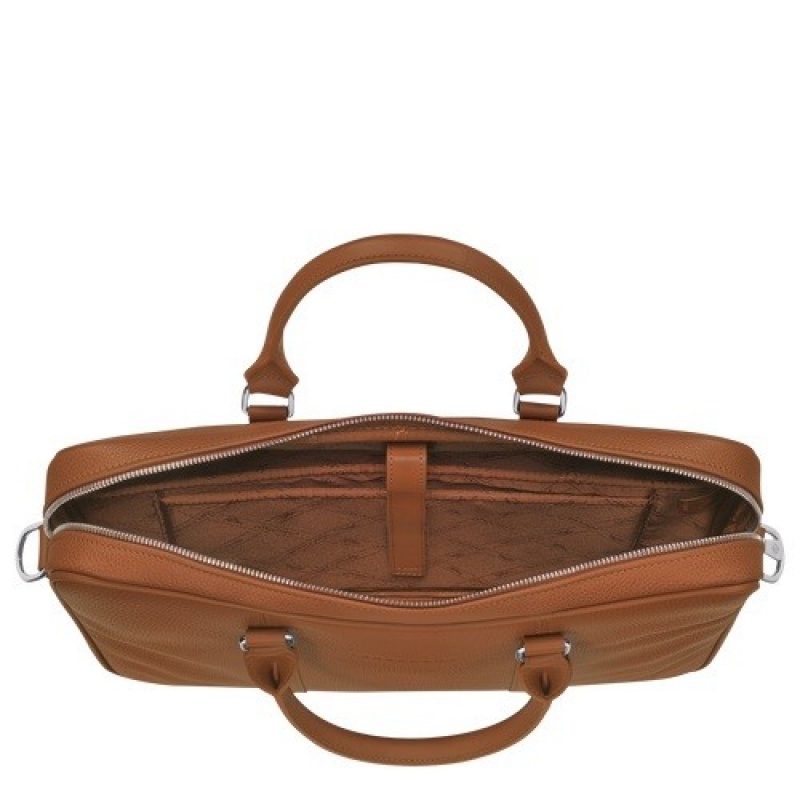 Caramel Longchamp Le Foulonné Xs Briefcase | SN-LCMP49050