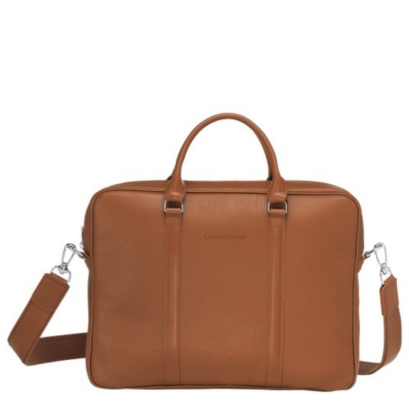 Caramel Longchamp Le Foulonné Xs Briefcase | SN-LCMP49050