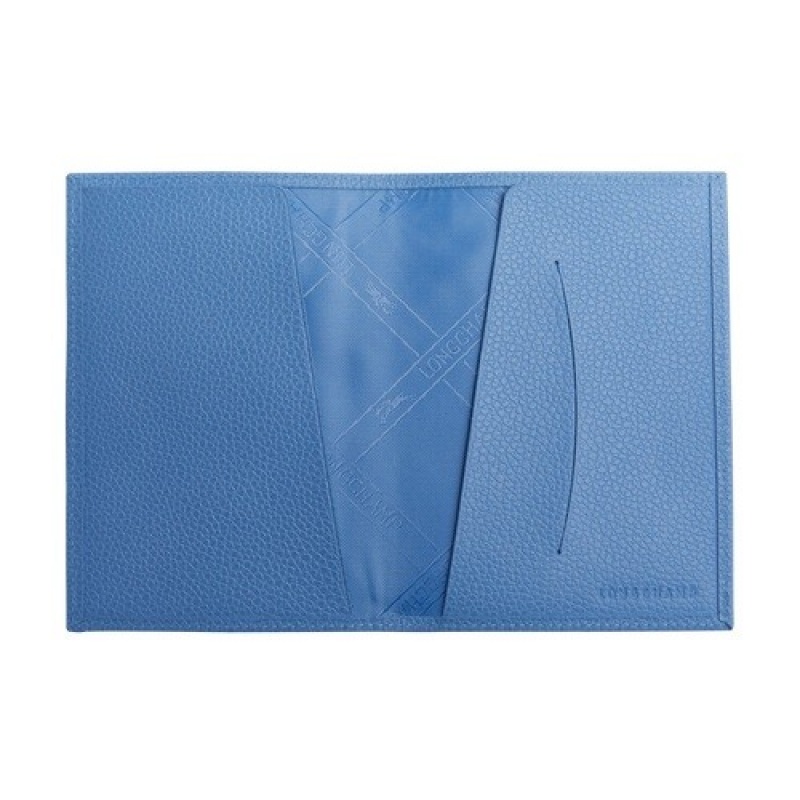 Cloud Blue Longchamp Le Foulonné Passport Cover | SN-LCMP49414