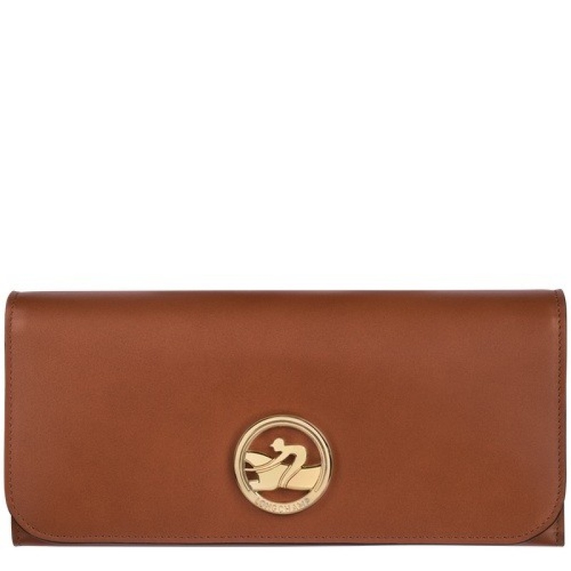 Cognac Longchamp Box-trot Continental Wallet | SN-LCMP48254